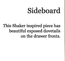 Description of Sideboard.