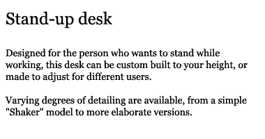 Description of Stand-up desk.